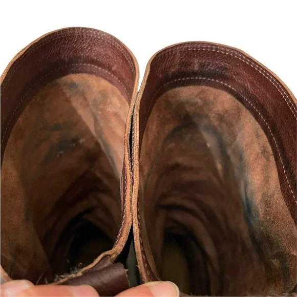 Frye Jane Strappy Dark Brown Knee High Heeled Boots Size 6.5 - Picture 7 of 16